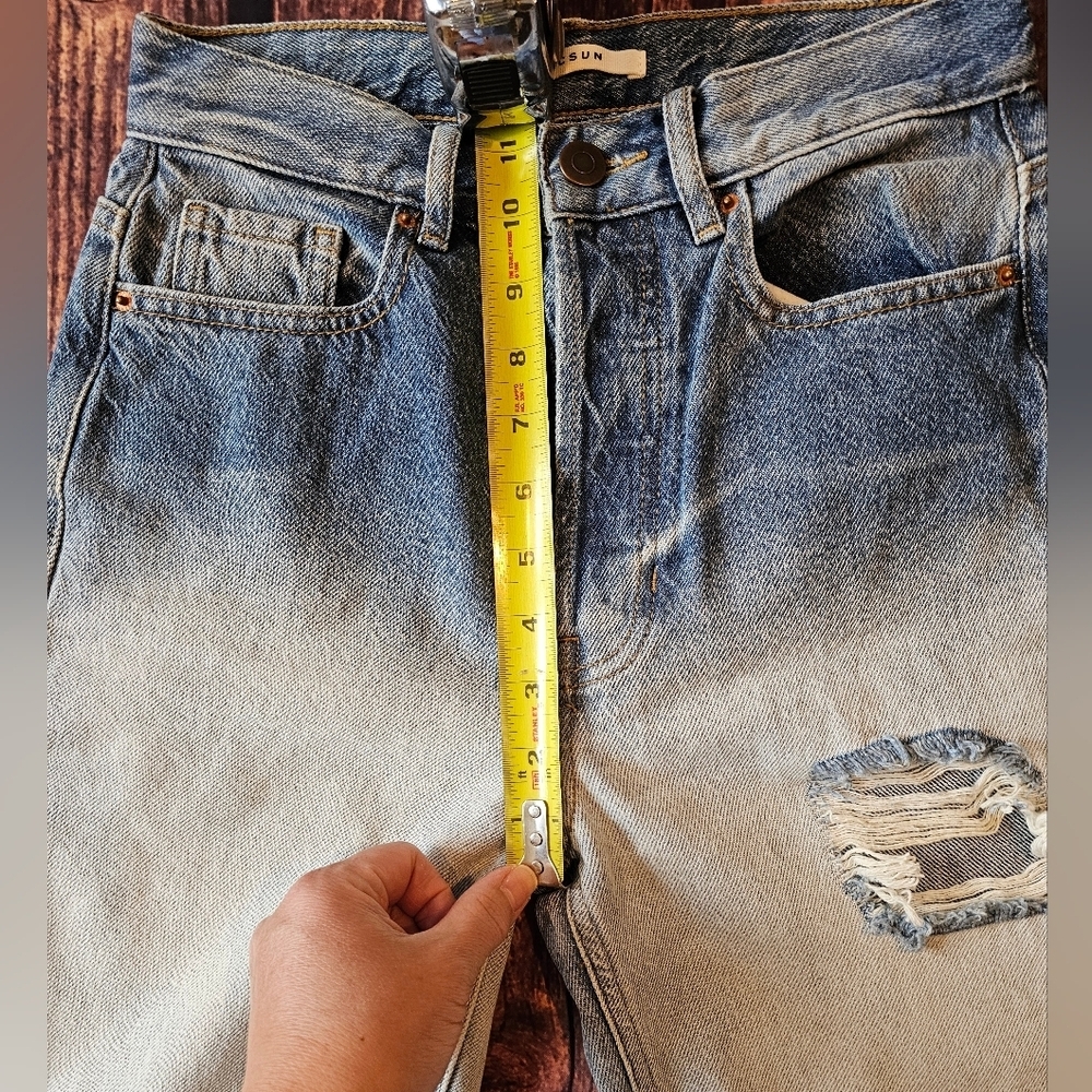 Pacsun Women's Size 25 Ultra High Rise Slim button fly Denim Jeans Distressed - Picture 7 of 8